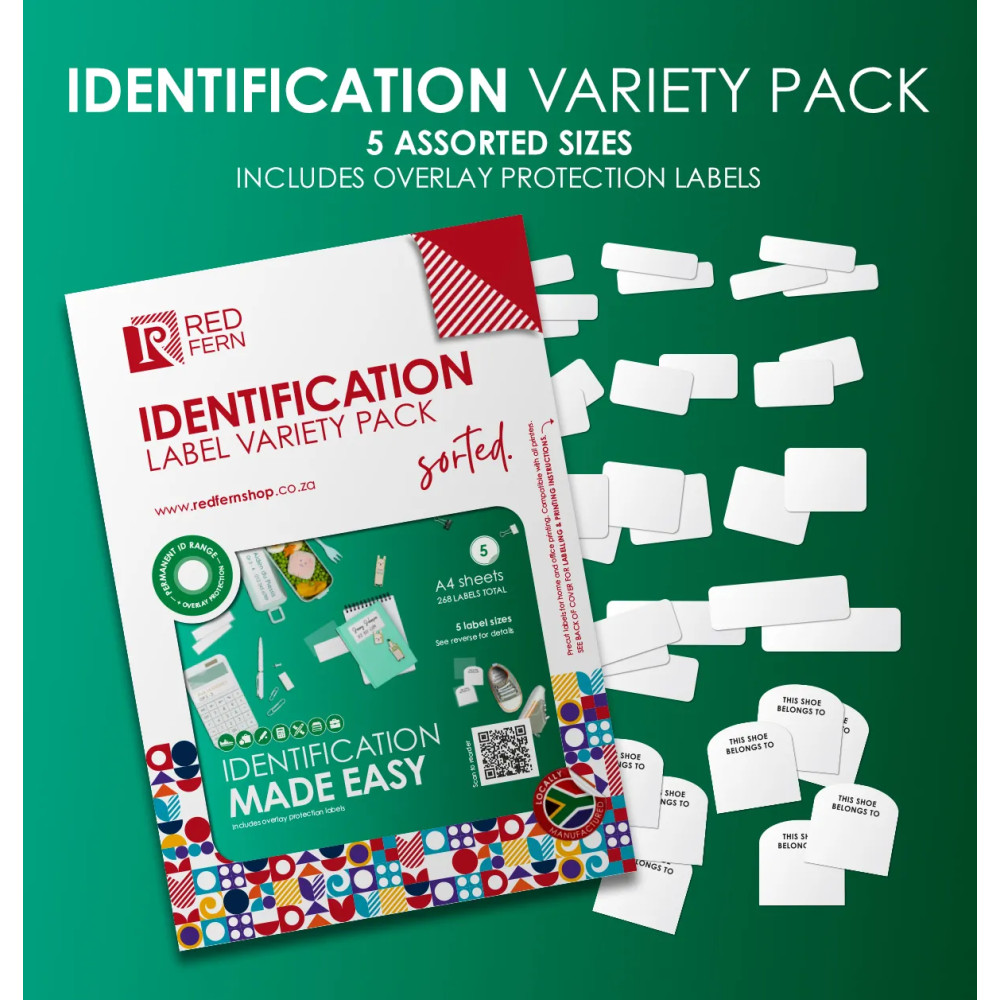 Easy Id Label REDFERN Printable ID Labels Variety Pack